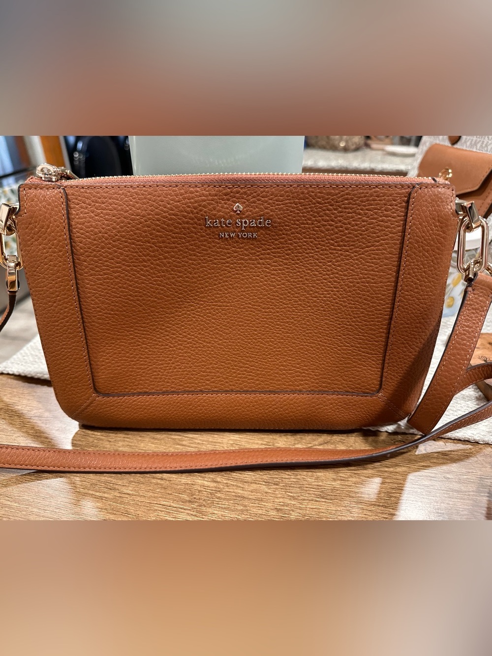Kate Spade Brown Pebbled Leather Crossbody Bag